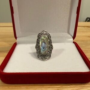 Peruvian Silver Abalone Statement Ring – Adjustable, NWOT